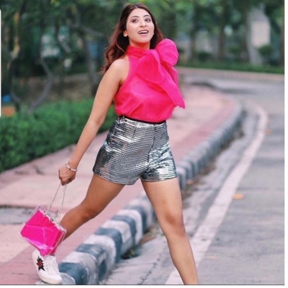 zara pink chiffon top